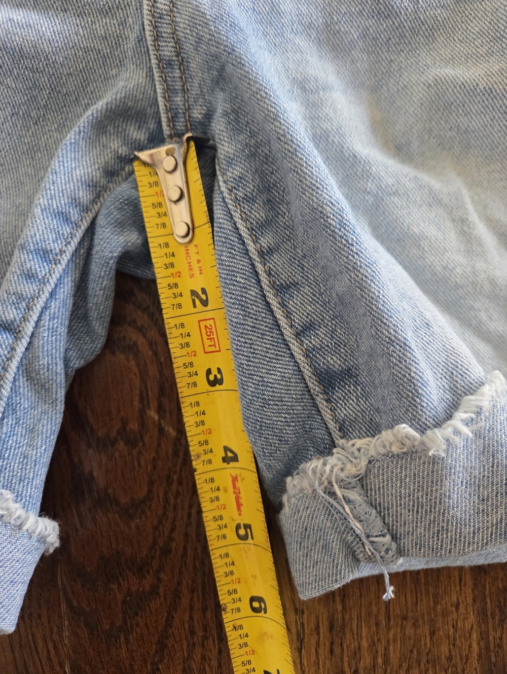 Light Blue Sofia Distressed Denim Women's Shorts - Picture 3 of 5